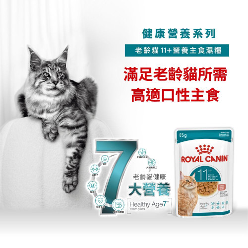 (秋日勁減優惠: 正價$170) Royal Canin CAT (FHN) 11+ Senior Cats (Gravy) 健康營養系列 老年貓11+ 主食濕糧(肉汁) (4200200) 85g X 12 原盒 (原裝行貨)